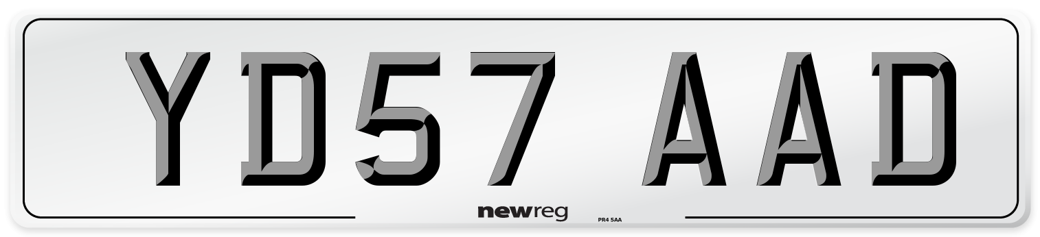 YD57 AAD Number Plate from New Reg